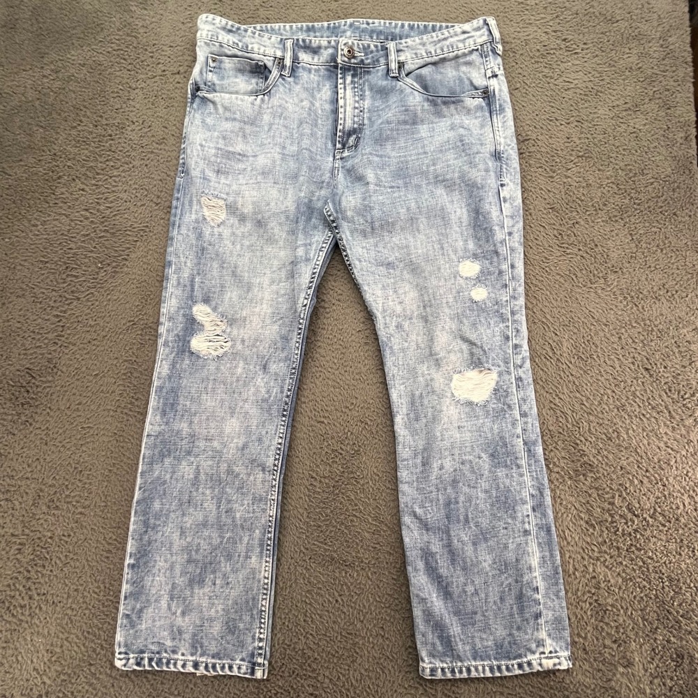 Buffalo David Bitton Mens Jeans Distressed Acid‎ Wash Bootcut Size 38x30